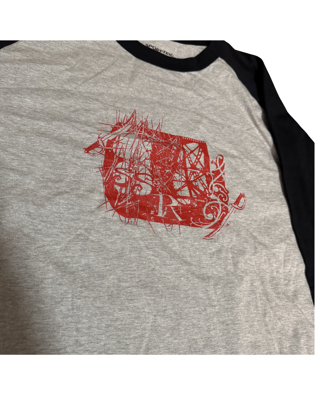 Red Graphic Baseball Tee XL