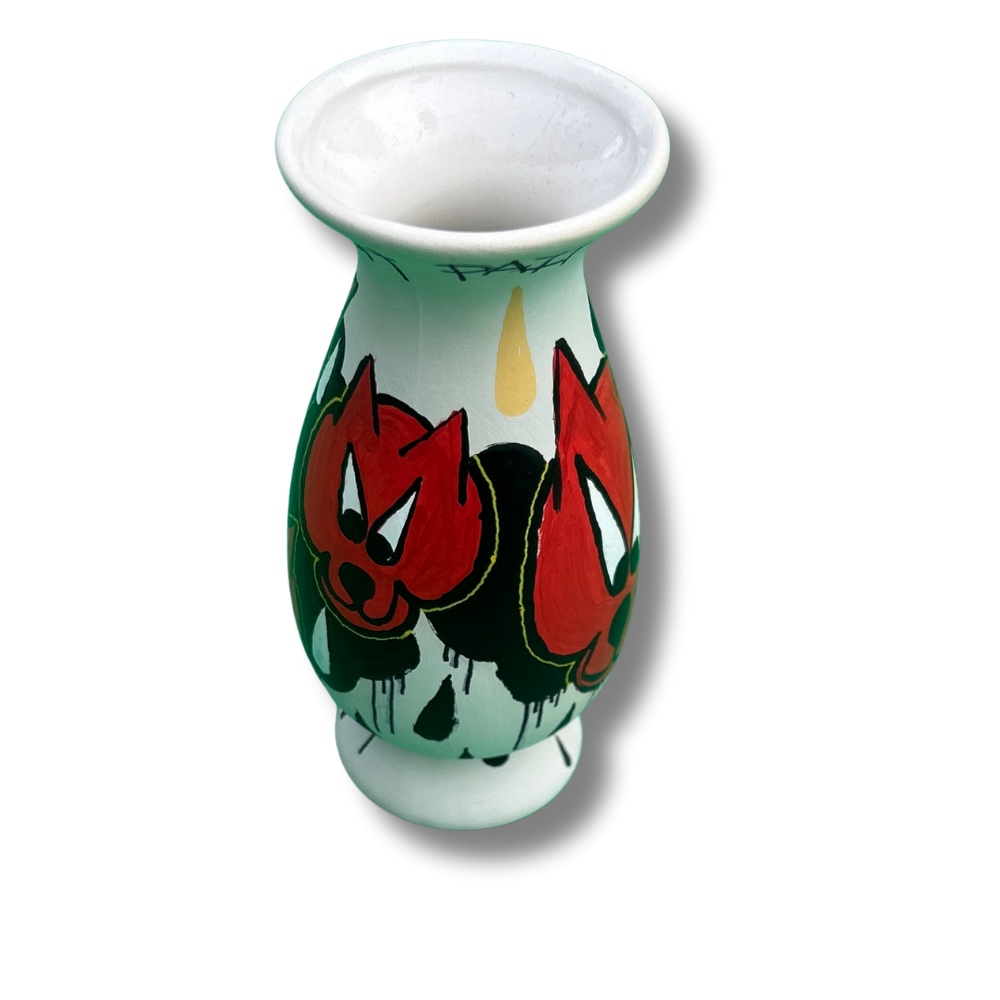 STITCHED PAINT VASE