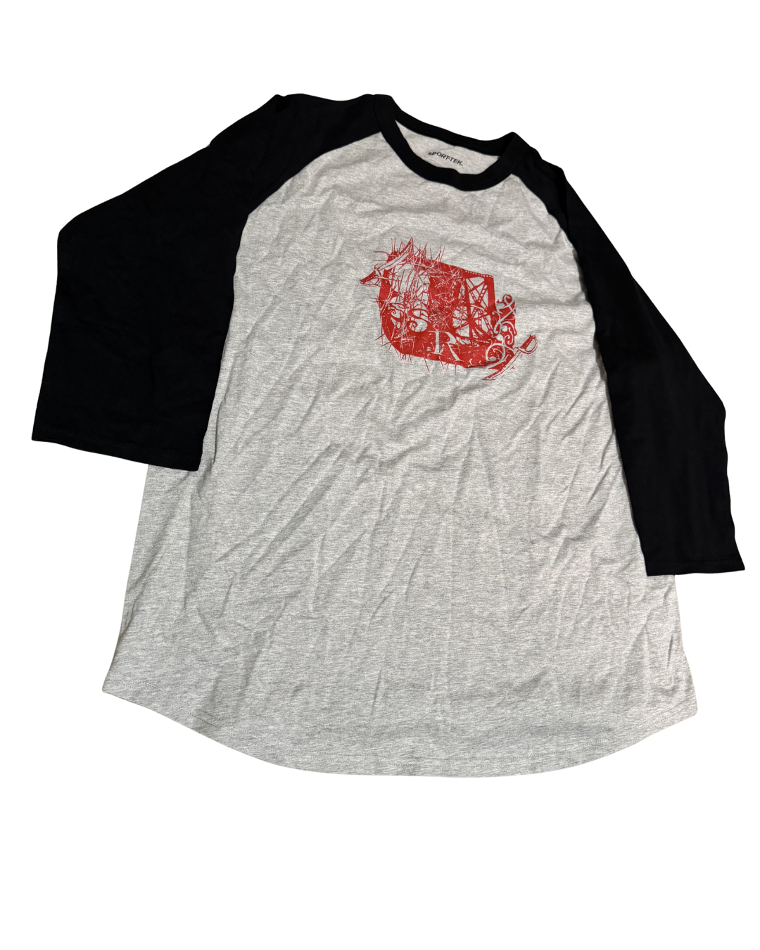 Red Graphic Baseball Tee XL