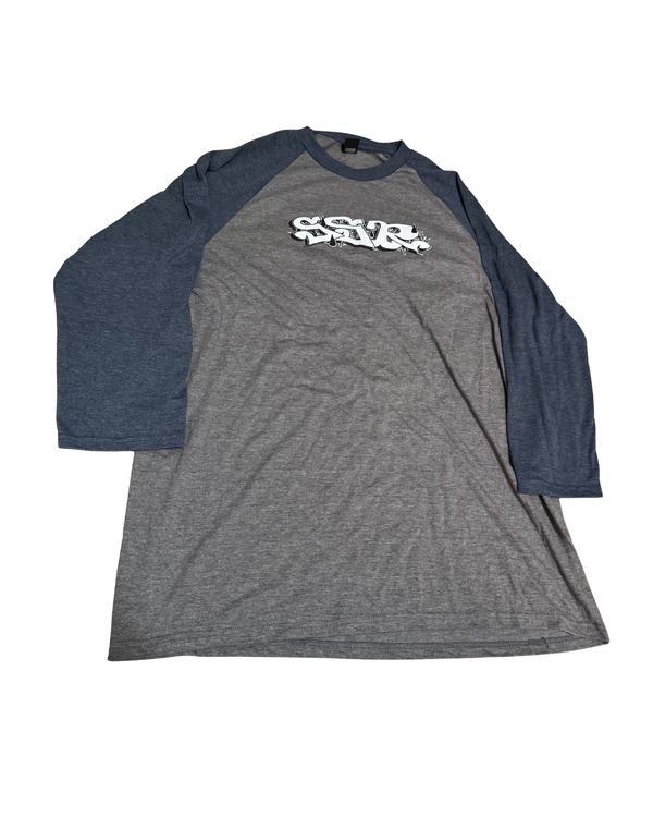Blue & Grey Baseball Tee