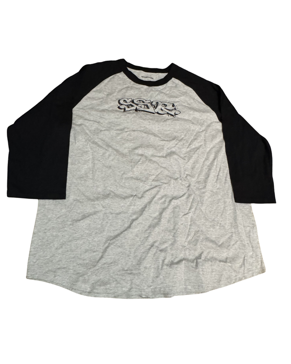 Grey & Black Baseball Tee
