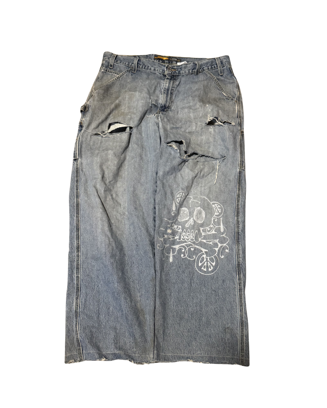 SIlver Tab Skull Jeans