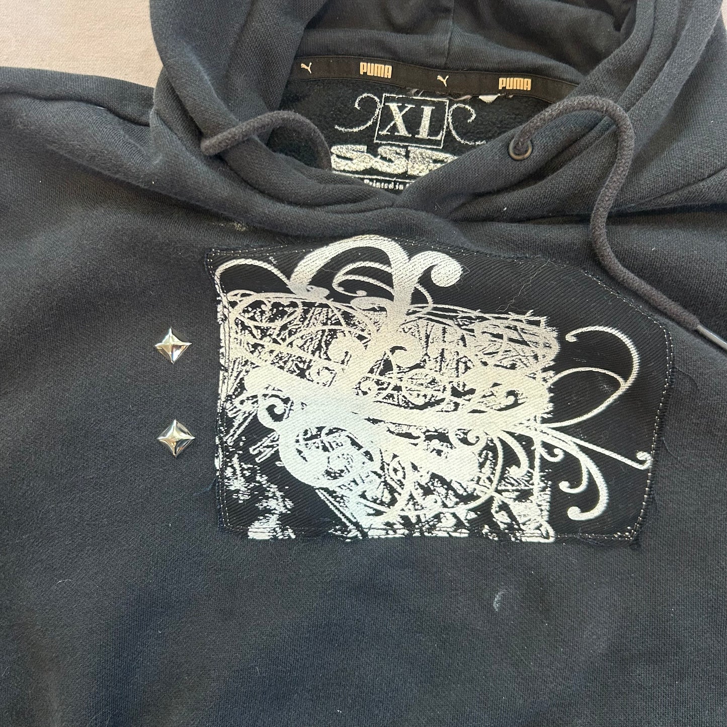 BLACK STUDDE HOODIE